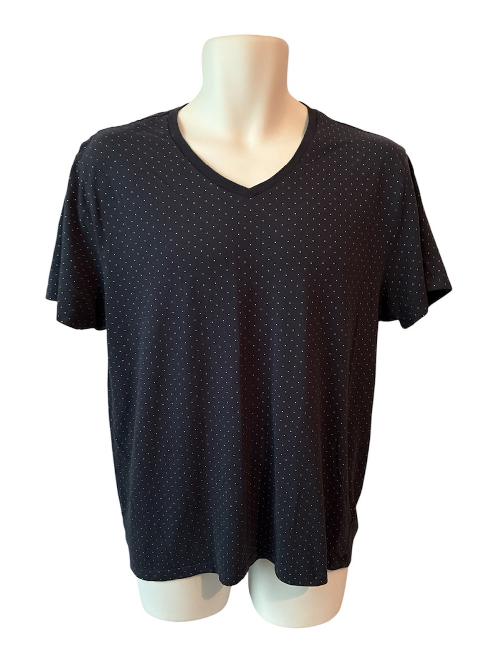 Old Navy Men Short Sleeve Soft Washed Polka Dot T Shirt Size Large Navy